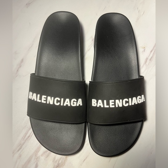Black balenciaga clog pool slides - Picture 3 of 6